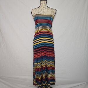 Azules Striped 2-in-1 Convertible Maxi Skirt / Strapless Dress - Size Small